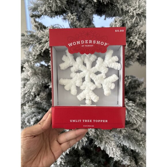 Wondershop Target Unlit Tree Topper 6 “ White Snowflake - Picture 2 of 8